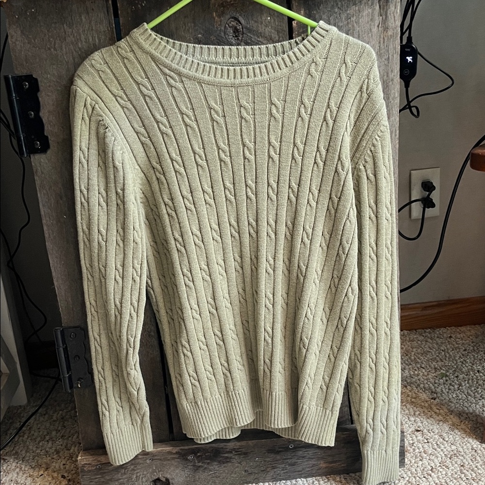 Croft & Barrow Men's Cable Knit Sweater - Light Green